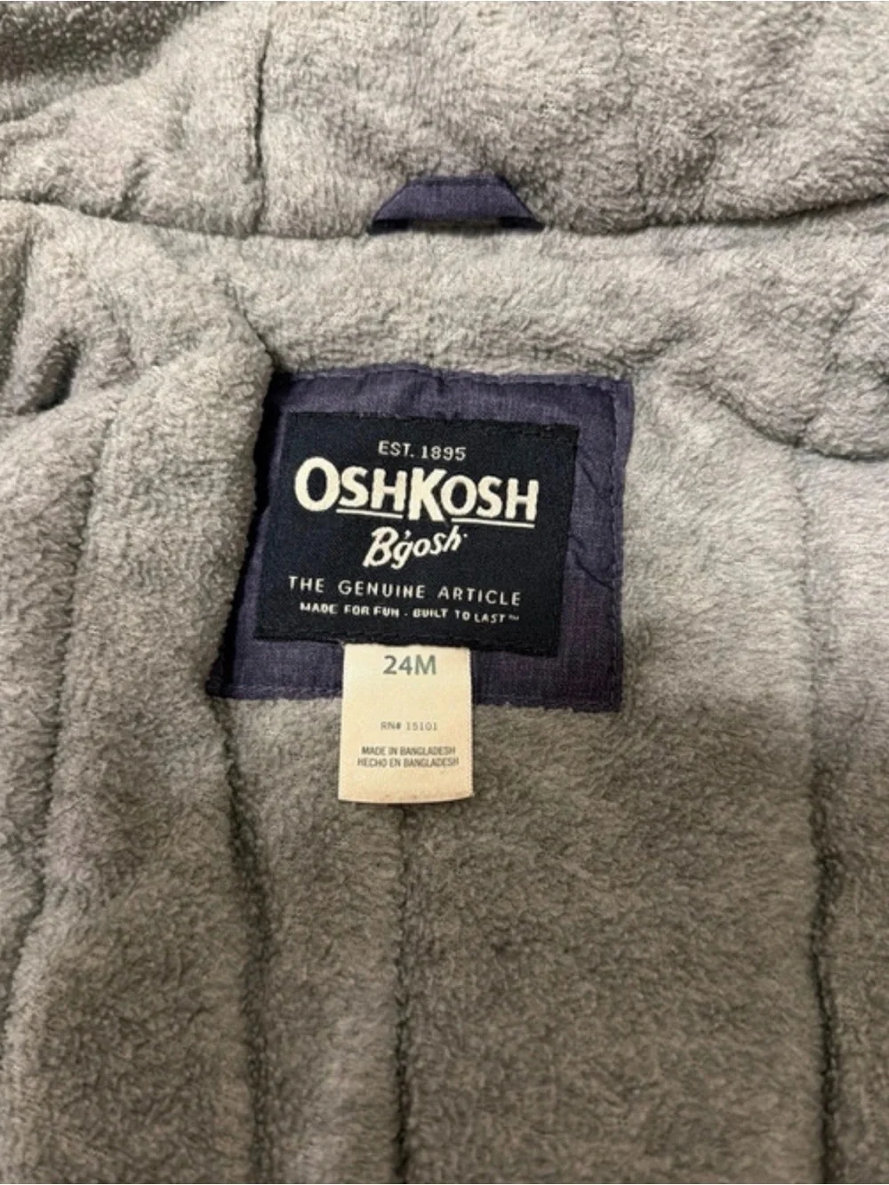 OshKosh B'gosh Orange and Navy Hooded Puffer Jacket